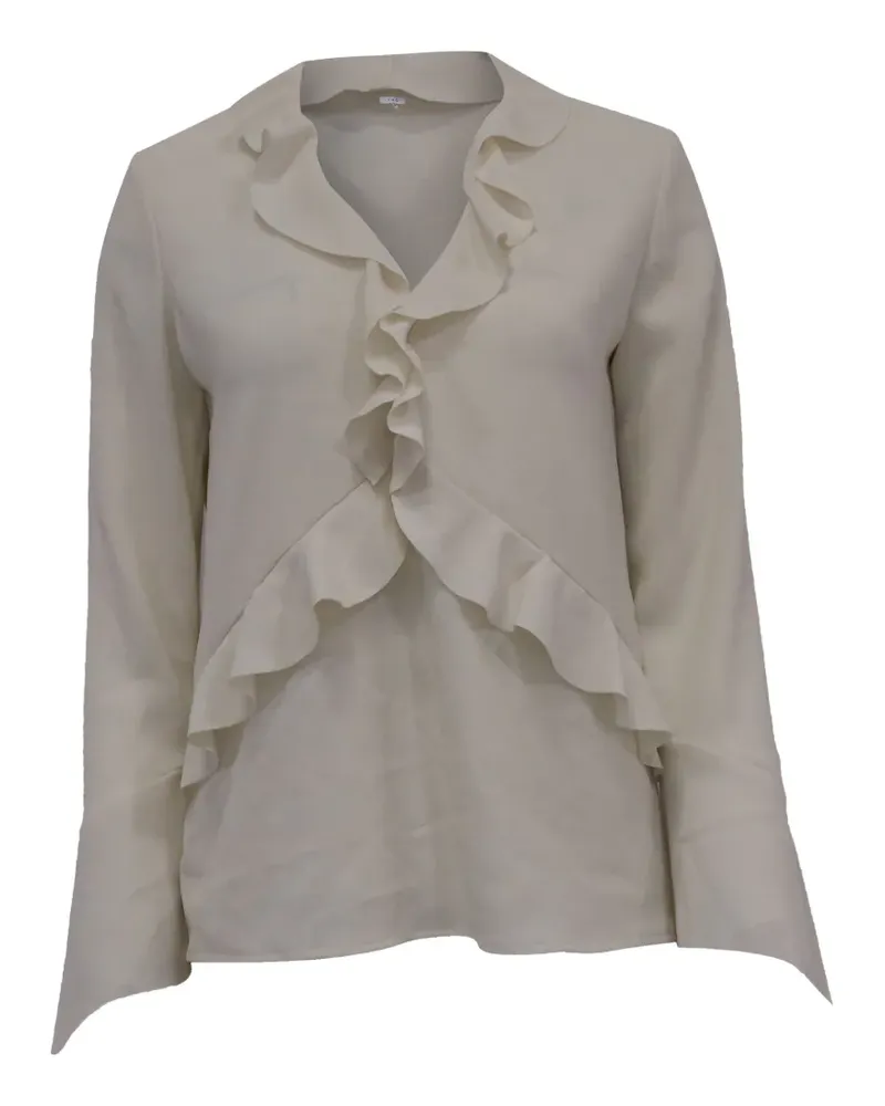 IRO ruffled V-neck top - Nude Nude