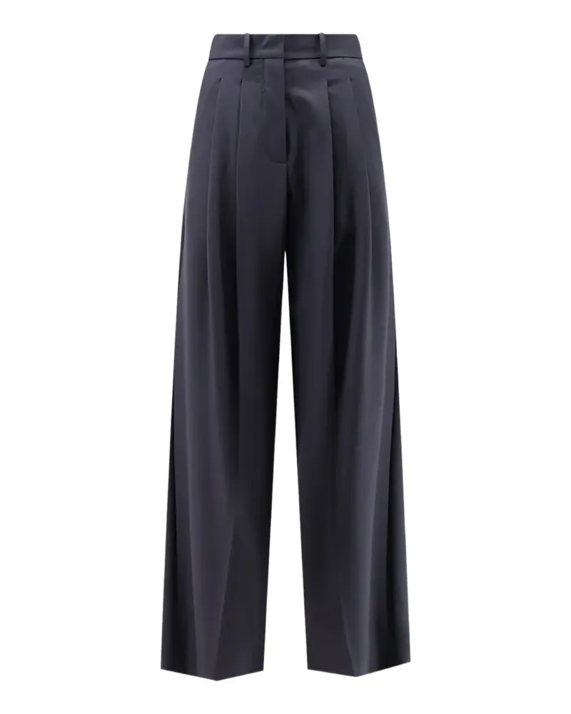 ALYSI Wide-Leg-Hose mit Bundfalten - Blau Blau