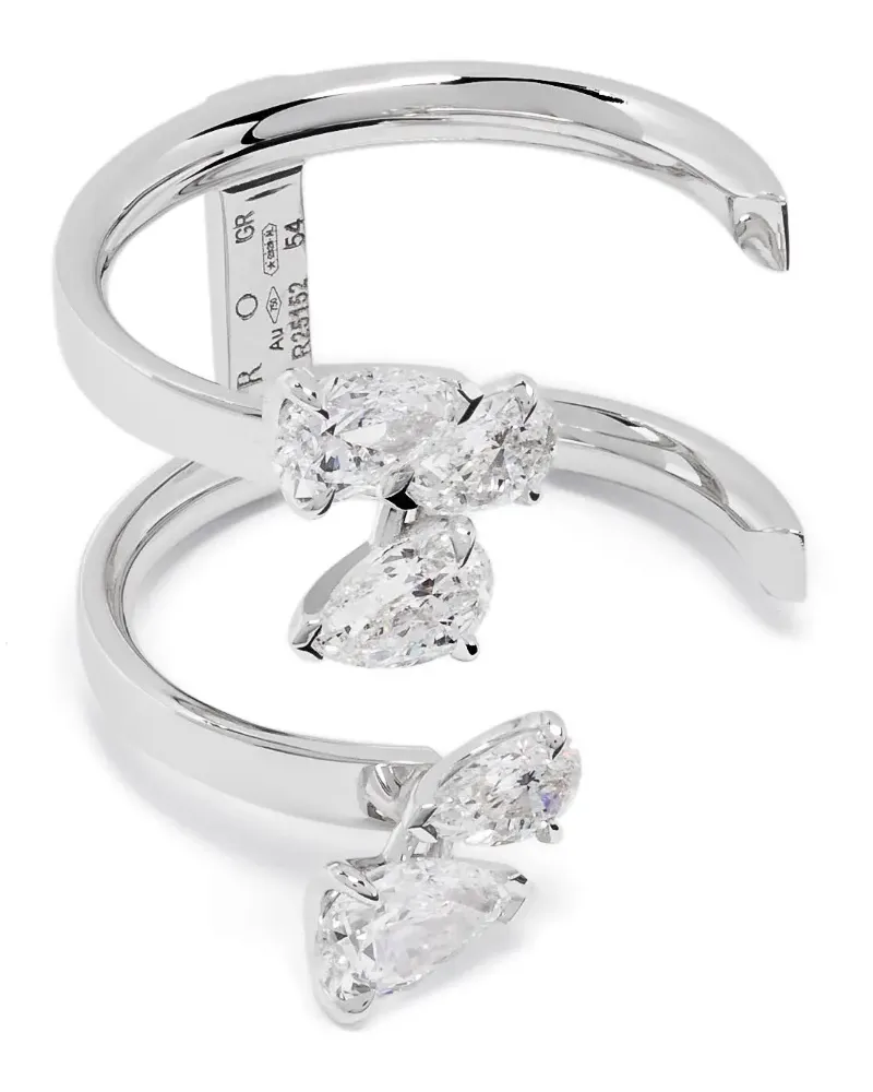 Repossi 18kt Serti sur Vide Weißgoldring mit Diamanten - Silber Silber