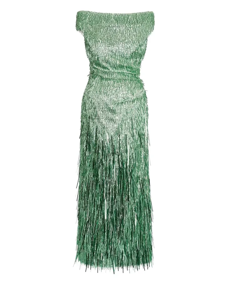 Erdem sequinned fringe dress - Grün Grün