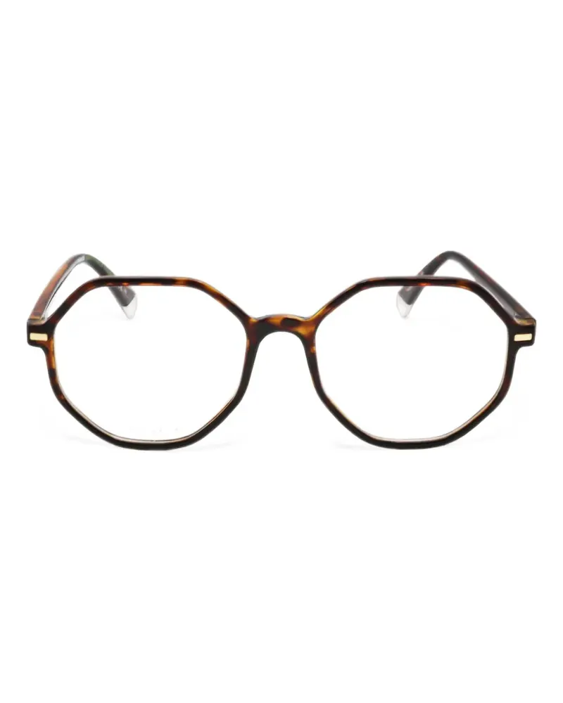 Polaroid Brille mit geometrischem Gestell - Braun Braun