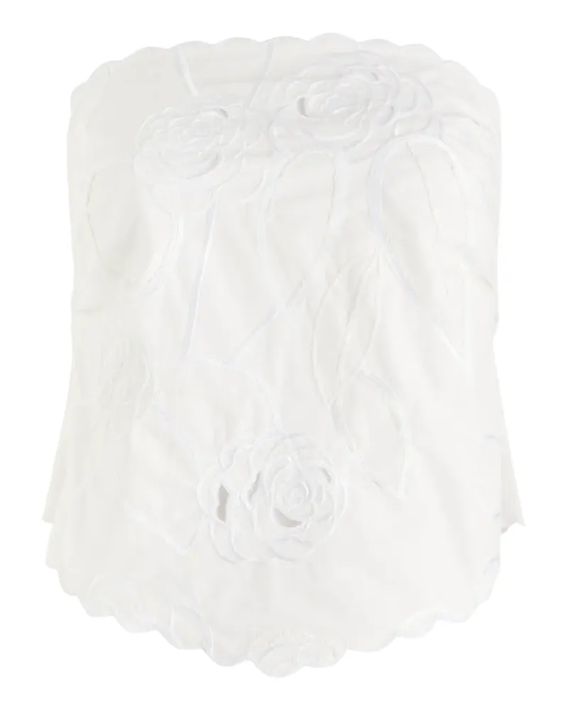 BERNADETTE floral-design top - Weiß Weiß