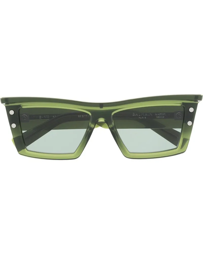 Balmain Sonnenbrille mit eckigem Gestell - Grün Grün