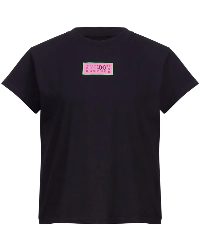 Maison Margiela T-Shirt mit Logo-Patch Schwarz