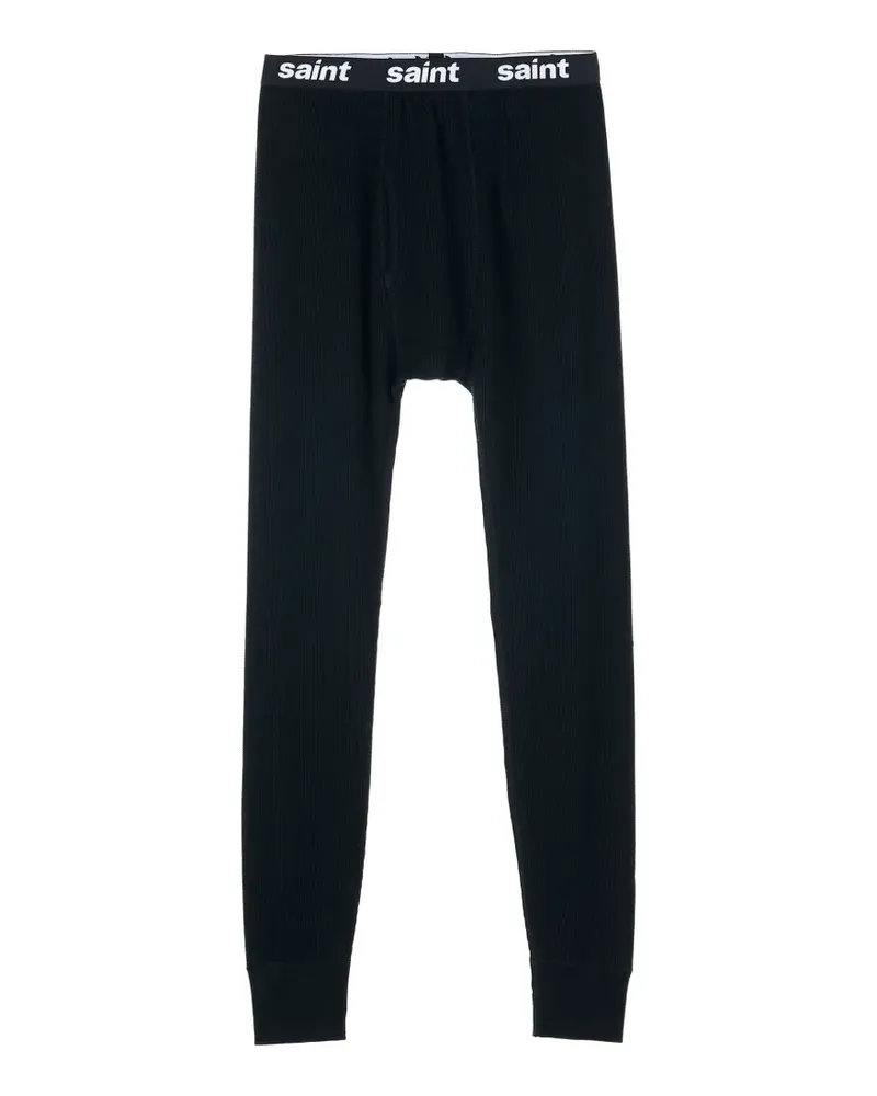 SAINT MXXXXXX Thermal Hose mit Logo-Bund - Schwarz Schwarz