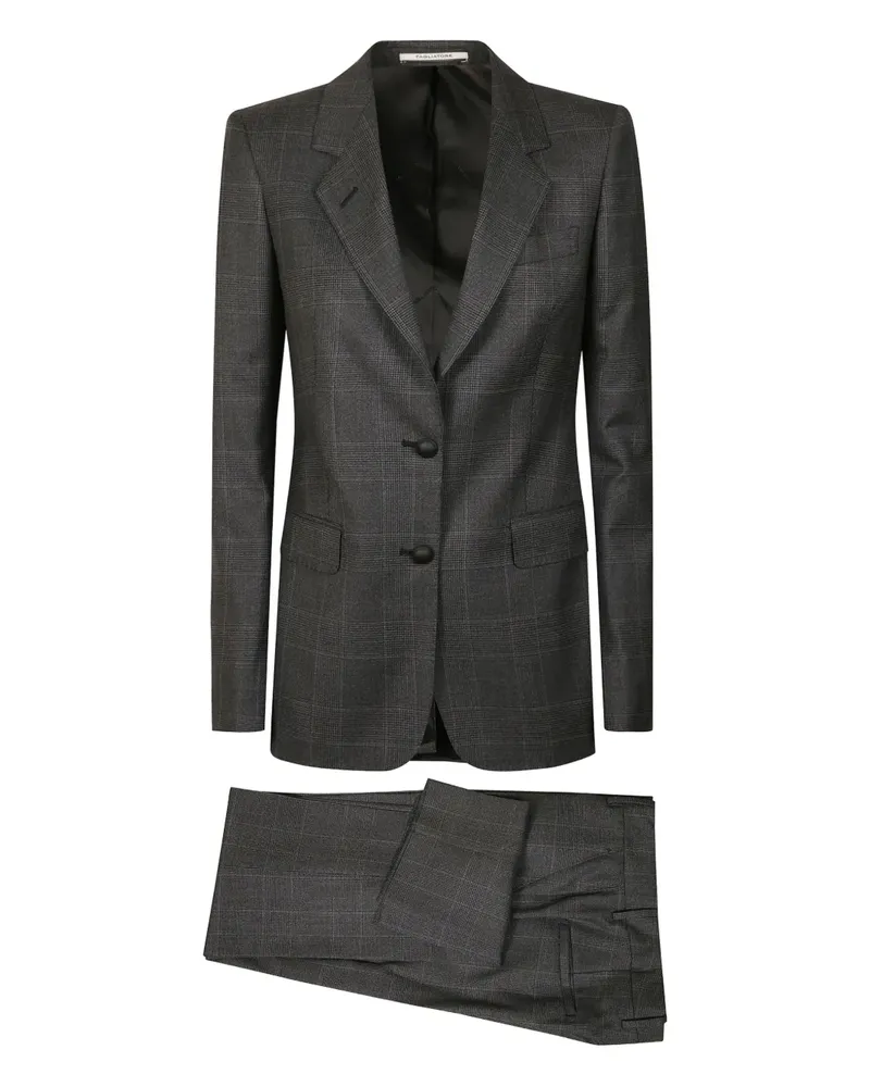 Tagliatore checked buttoned suit - Grau Grau