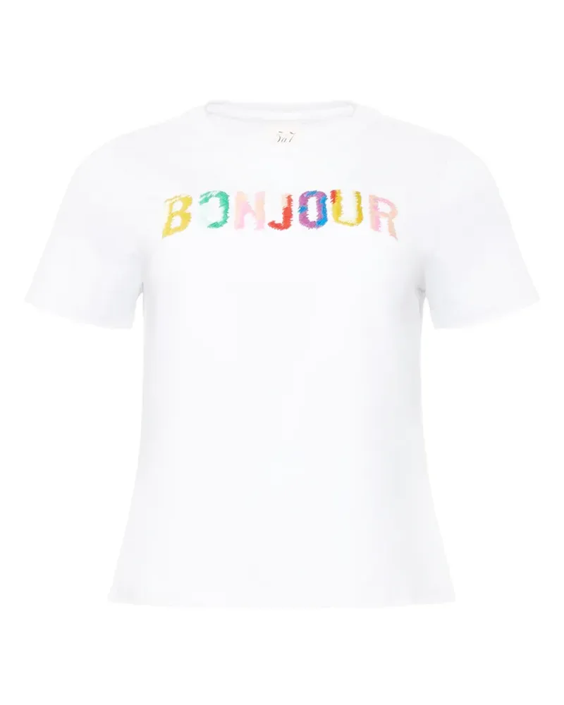 Cinq à Sept Bonjour T-Shirt mit Print - Weiß Weiß