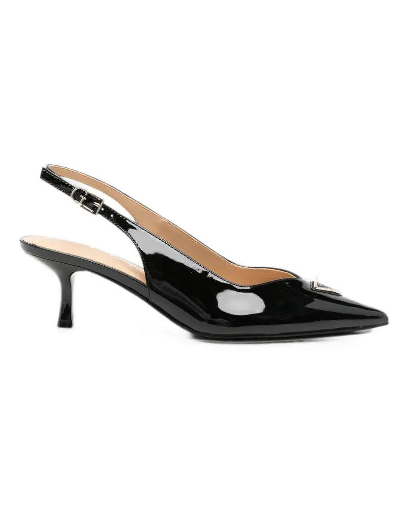 Guess logo-plaque slingback pumps - Schwarz Schwarz