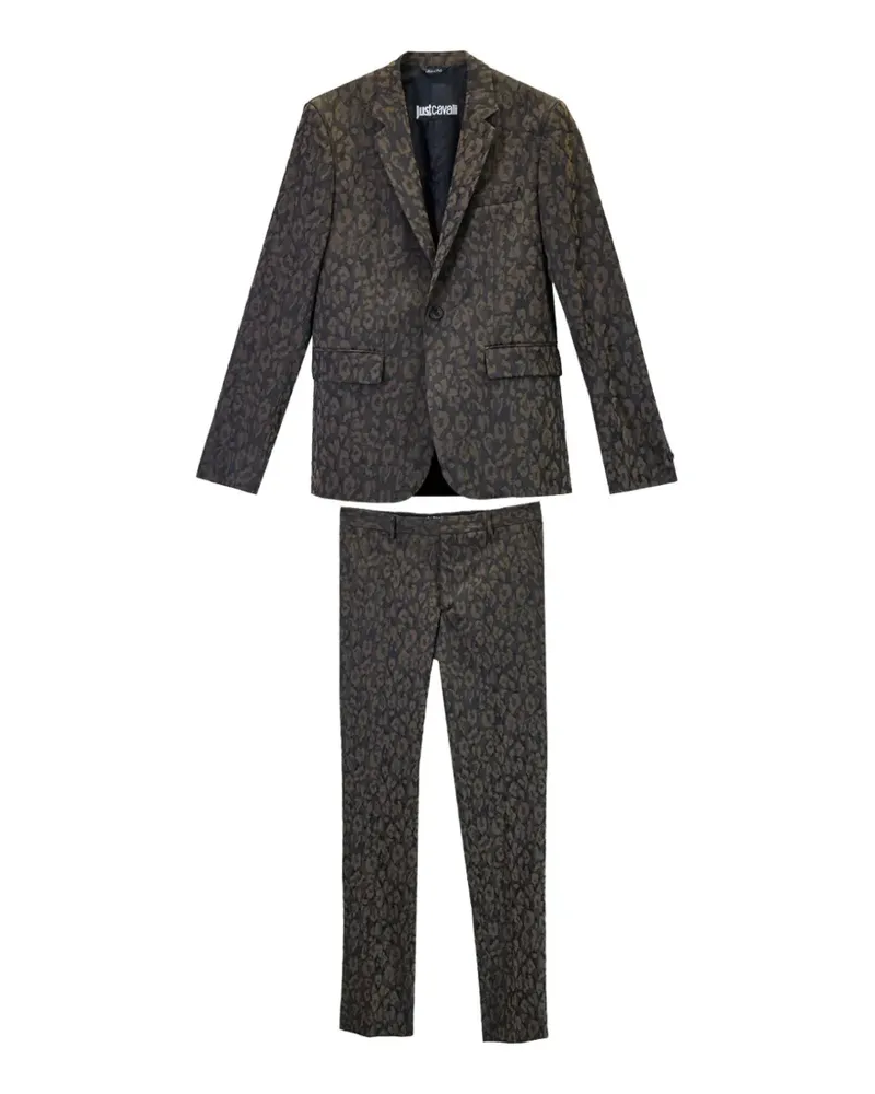 Just Cavalli Jacquard-Anzug mit Animal-Print - Schwarz Schwarz