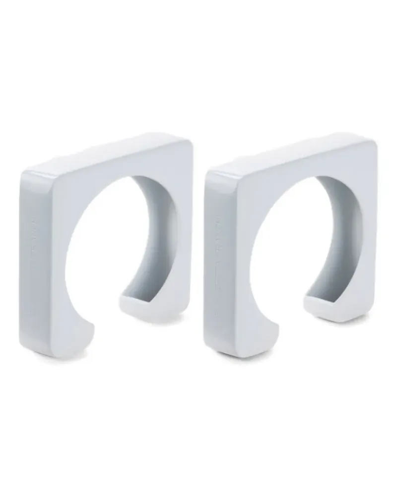 Elisabetta Franchi square rigid cuff bracelets (set of two) - Weiß Weiß