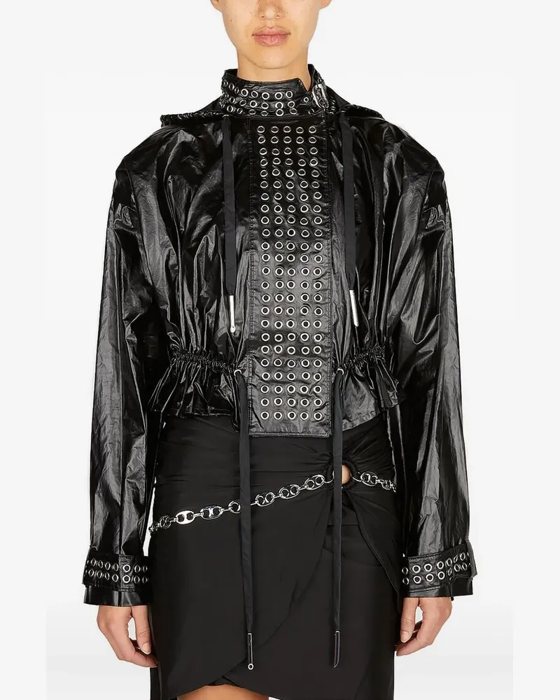 Paco Rabanne Eyelet Bikerjacke - Schwarz Schwarz