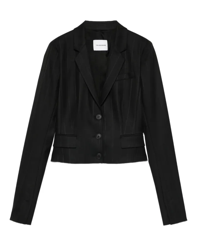 ANDAMANE Cropped-Jacke mit Nadelstreifen - Schwarz Schwarz