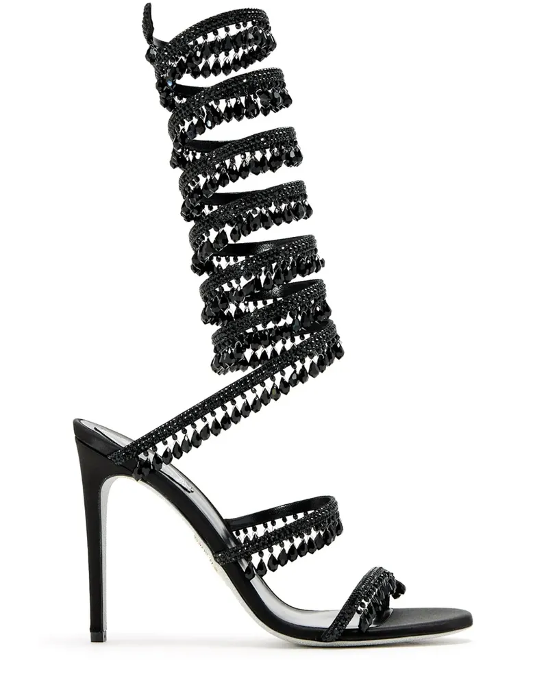 René Caovilla Chandelier Sandalen 105mm - Schwarz Schwarz