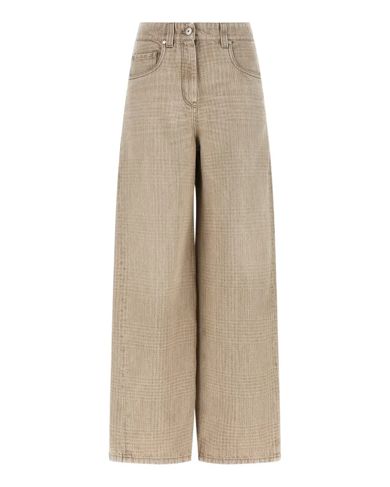 Brunello Cucinelli Monile-detail wide barrel jeans - Nude Nude