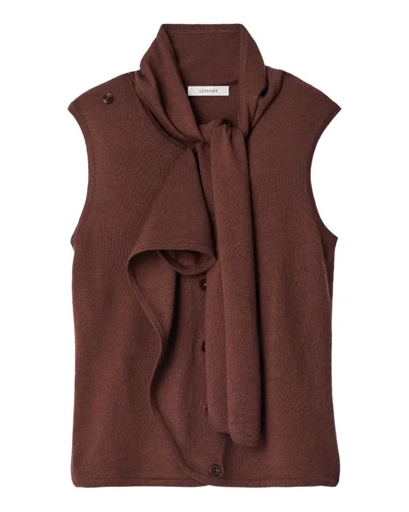 Christophe Lemaire asymmetrical cardigan in merino wool blend - Braun Braun