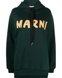 Marni Hoodie mit Logo-Print Grün