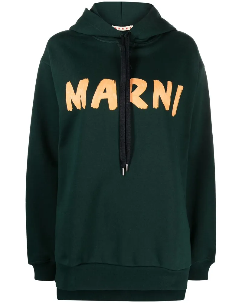 Marni Hoodie mit Logo-Print Grün