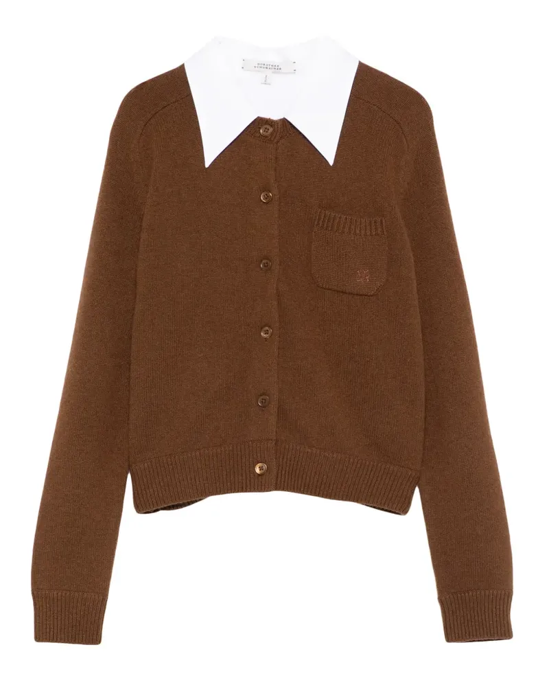 Dorothee Schumacher Elegant Statements pocket buttoned cardigan - Braun Braun