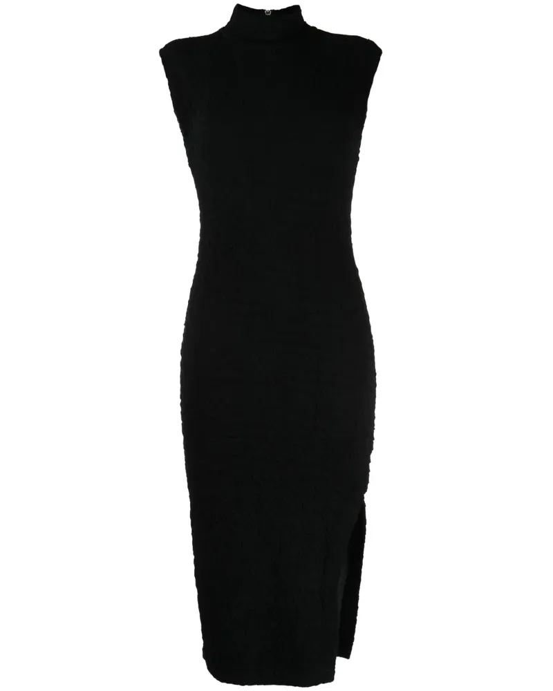 THOM KROM Midikleid mit Stehkragen - Schwarz Schwarz