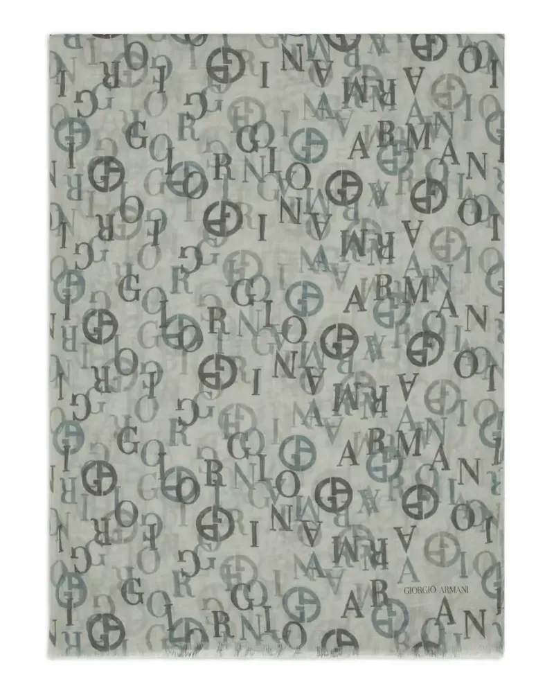Giorgio Armani Schal mit Fransen - Blau Blau