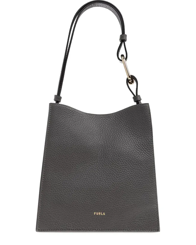 Furla mini Nuvola grained-leather tote bag - Grau Grau