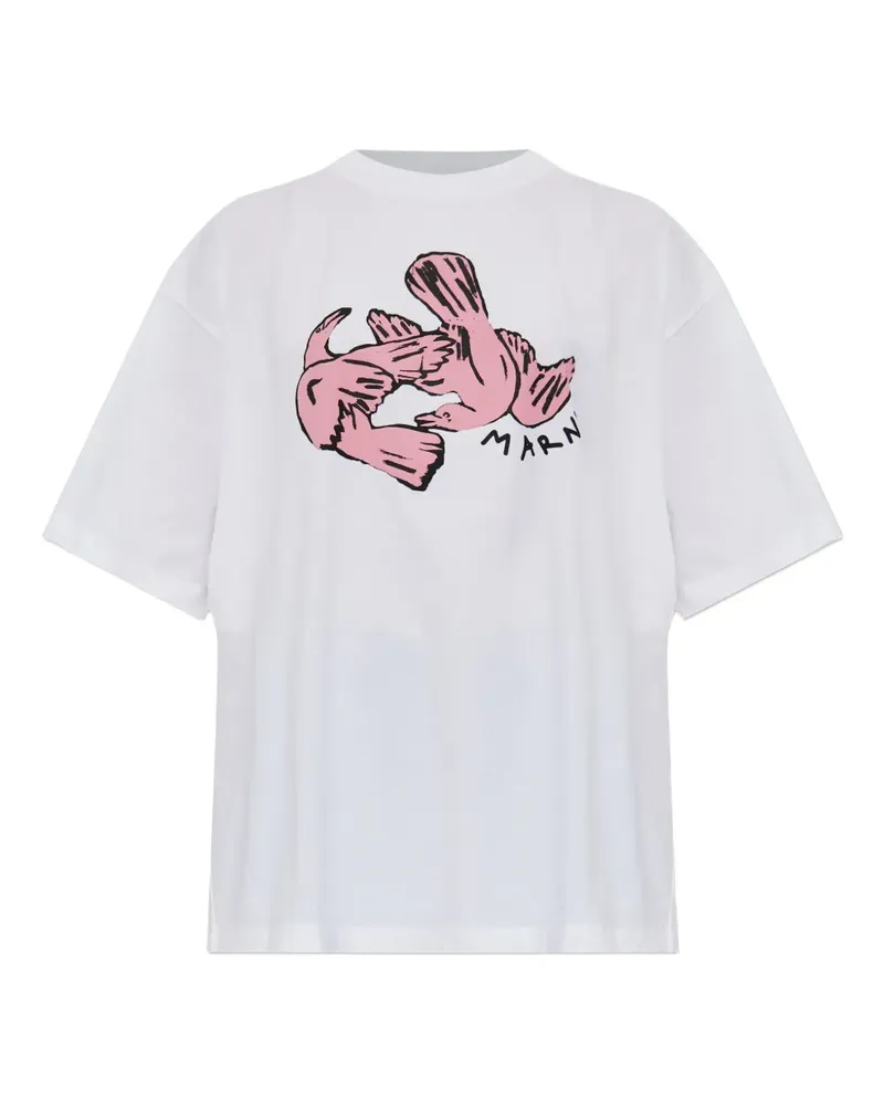 Marni T-Shirt mit Print - Weiß Weiß