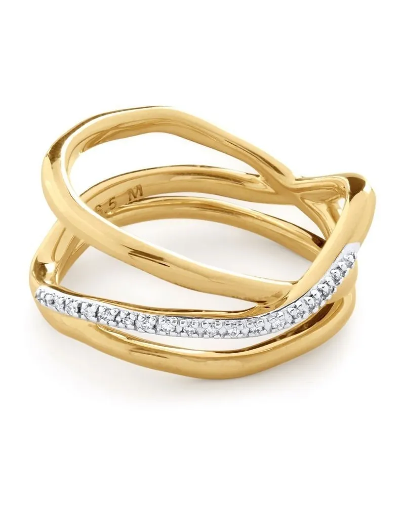 Monica Vinader Riva Ring mit Diamanten - Gold Gold