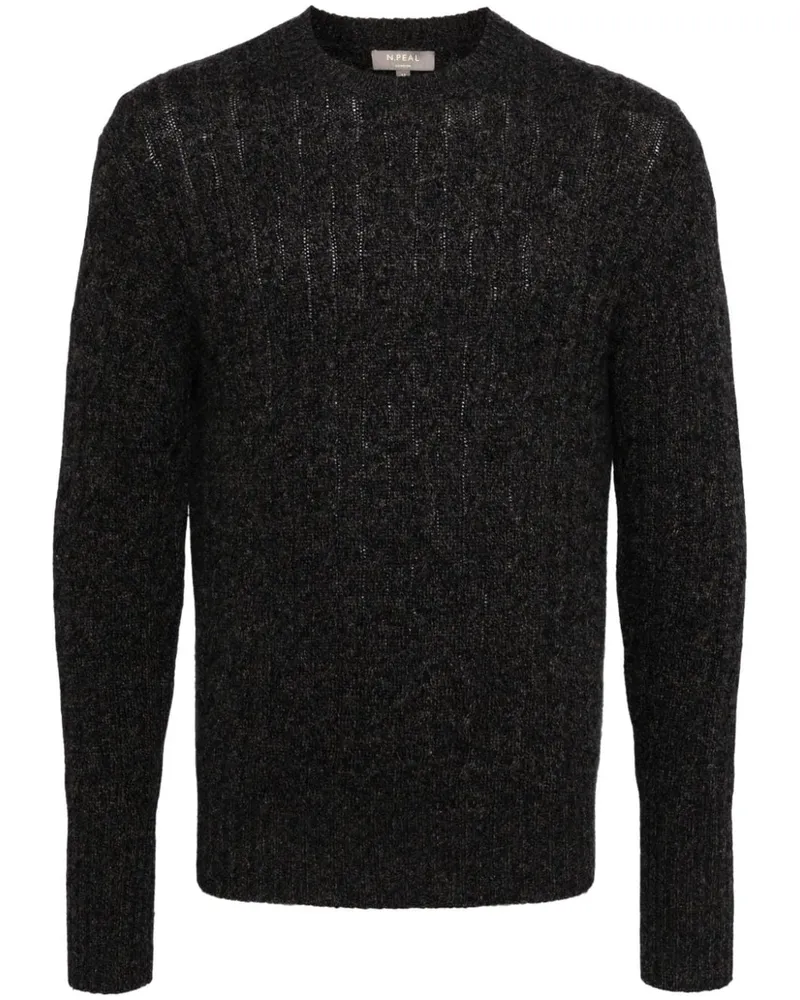 N.Peal Thames Pullover mit Zopfmuster - Grau Grau