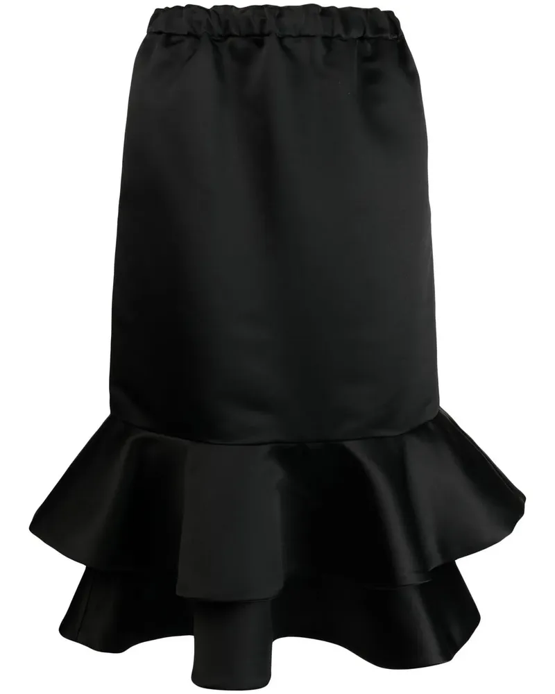 Comme des Garçons Midirock mit Rüschen - Schwarz Schwarz