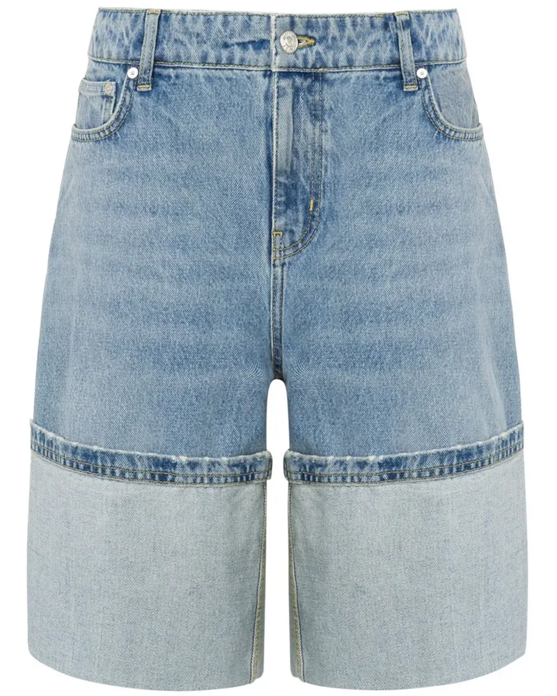 Moschino Jeans-Shorts mit Umschlag - Blau Blau