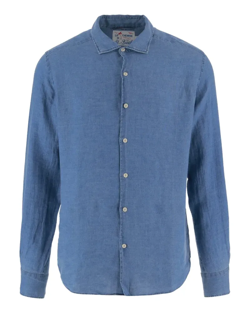 MC2 Saint Barth Pamplona button-fastening linen shirt - Blau Blau