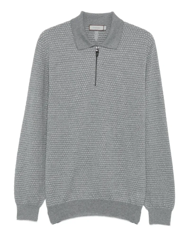 Canali Pullover mit Poloshirtkragen - Grau Grau