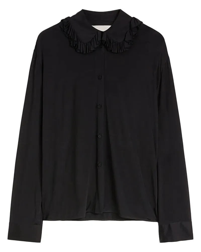 Jil Sander Hemd mit Rüschenkragen - Schwarz Schwarz