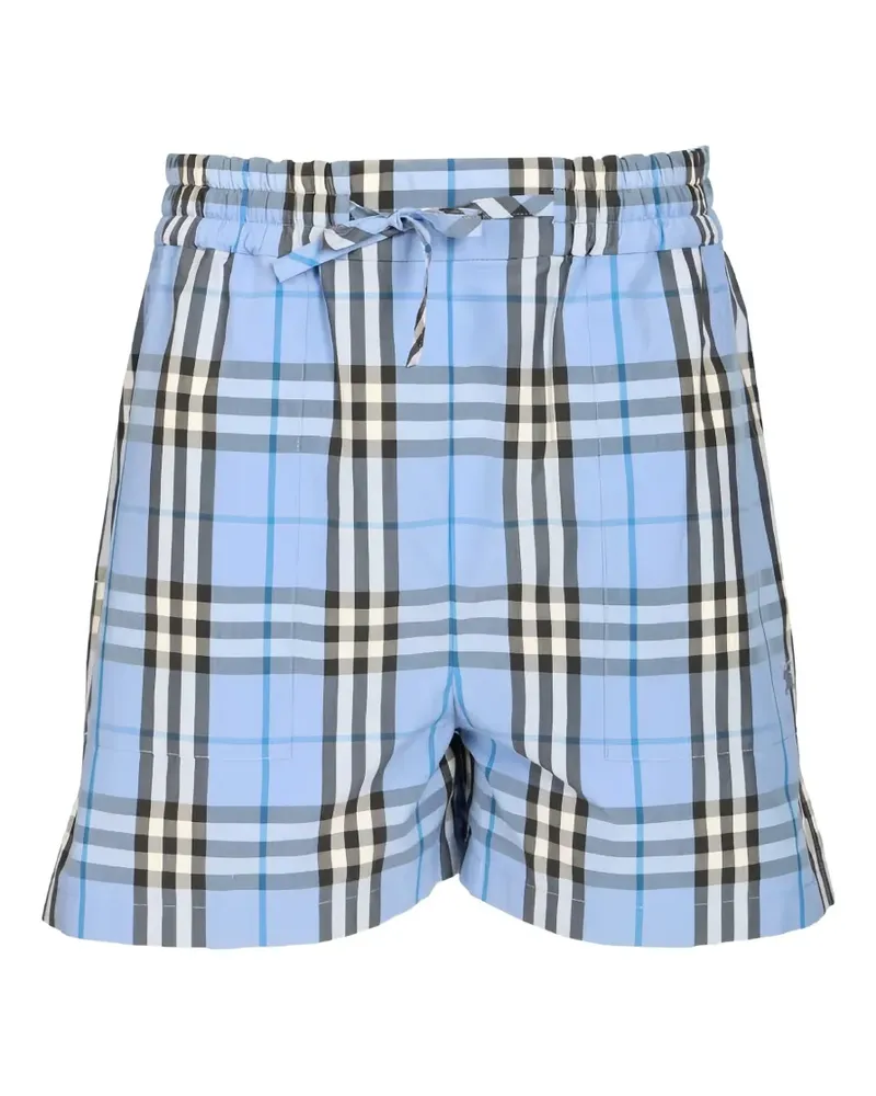 Burberry check-print drawstring shorts - Blau Blau