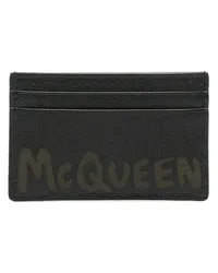 Alexander McQueen Kartenetui aus strukturiertem Leder Schwarz