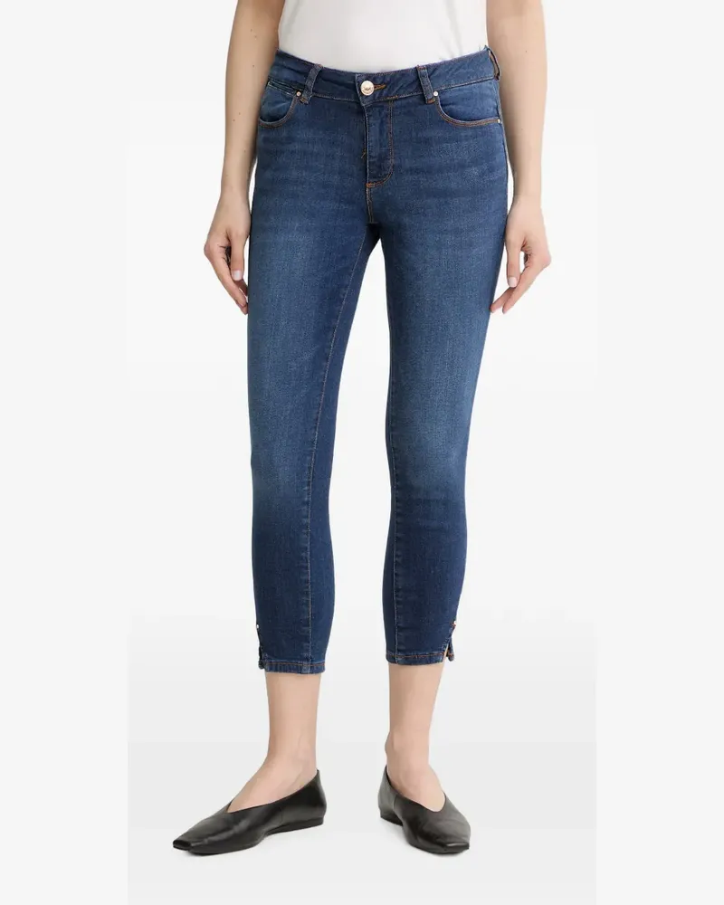 Fracomina cropped zip-detail jeans - Blau Blau