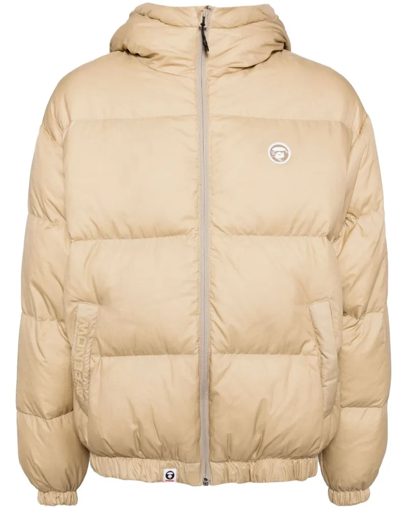 BAPE Gefütterte Jacke mit Logo-Applikation - Nude Nude