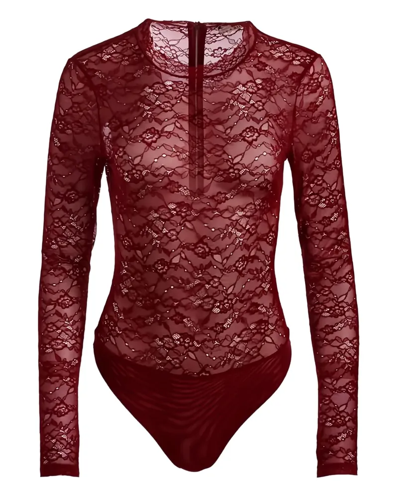 Alice + Olivia Tayen lace crew-neck bodysuit - Rot Rot