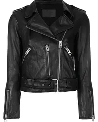 AllSaints Cropped-Jacke mit Reißverschluss Schwarz