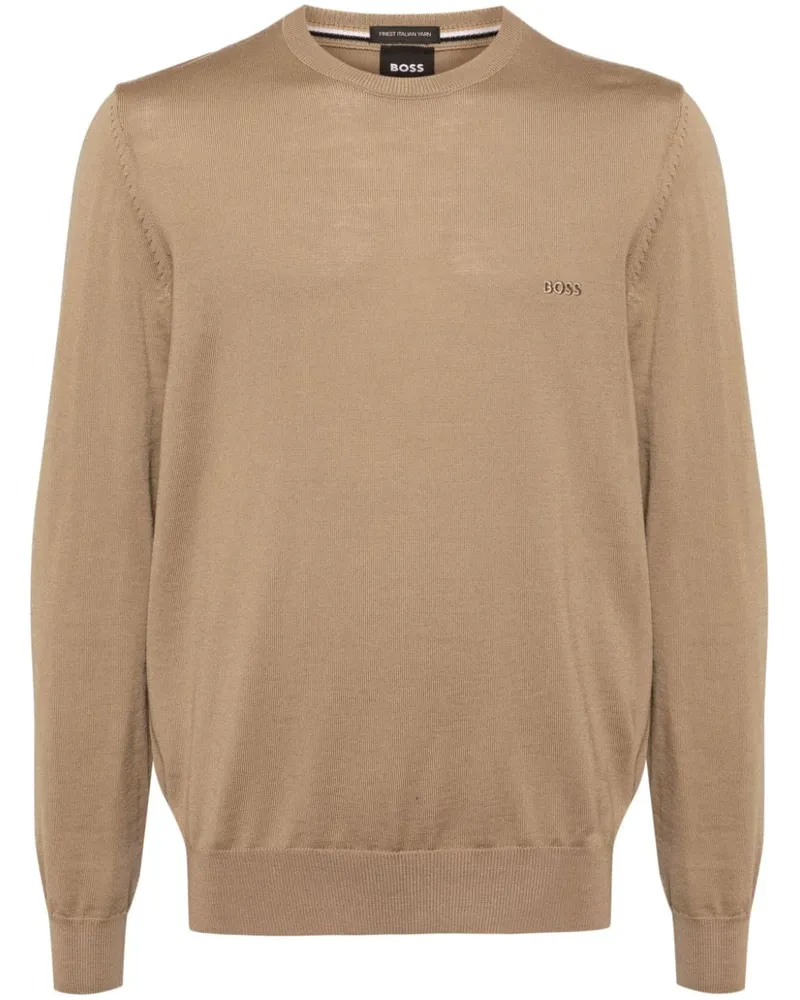 HUGO BOSS Pullover mit Logo-Stickerei - Braun Braun