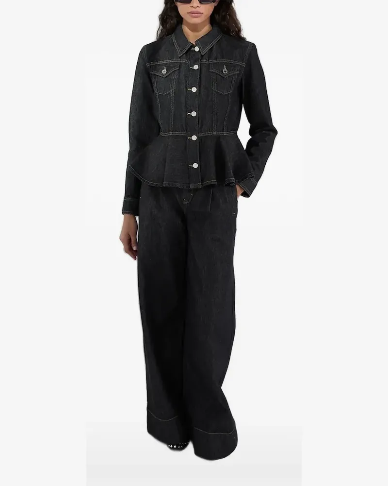 Karl Lagerfeld Jeansjacke mit Schößchen - Blau Blau
