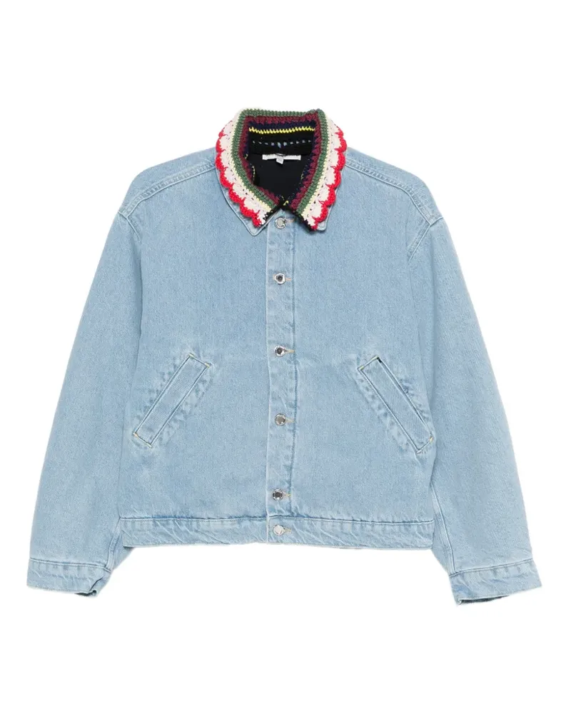Stine Goya contrasting-collar denim jacket - Blau Blau