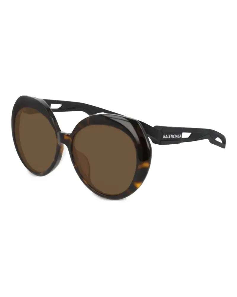 Balenciaga Hybrid Sonnenbrille mit rundem Gestell - Braun Braun