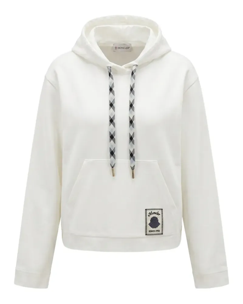 Moncler logo-patch drawstring hoodie - Weiß Weiß