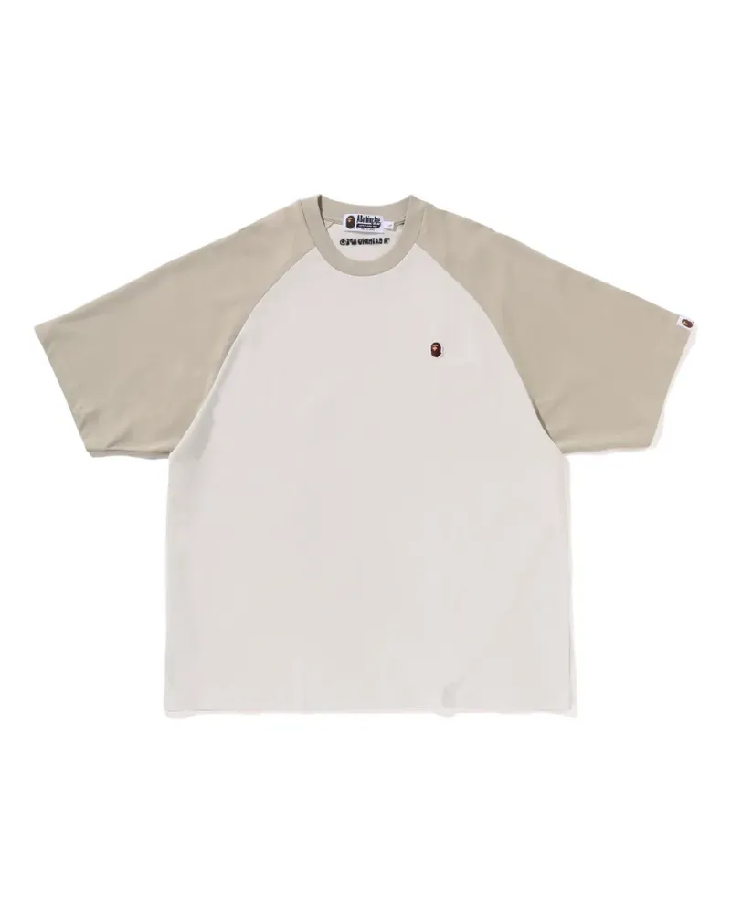 BAPE raglan-sleeve logo-patch T-shirt - Weiß Weiß