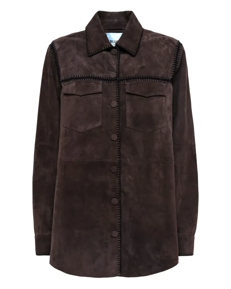 Blumarine Gehäkeltes Hemd aus Wildleder - Braun Braun