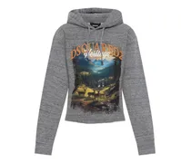 Hoodie mit Landschafts-Print - Grau