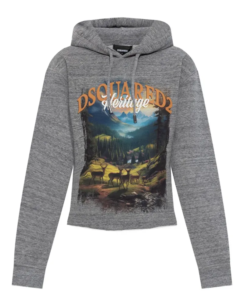 Dsquared2 Hoodie mit Landschafts-Print - Grau Grau
