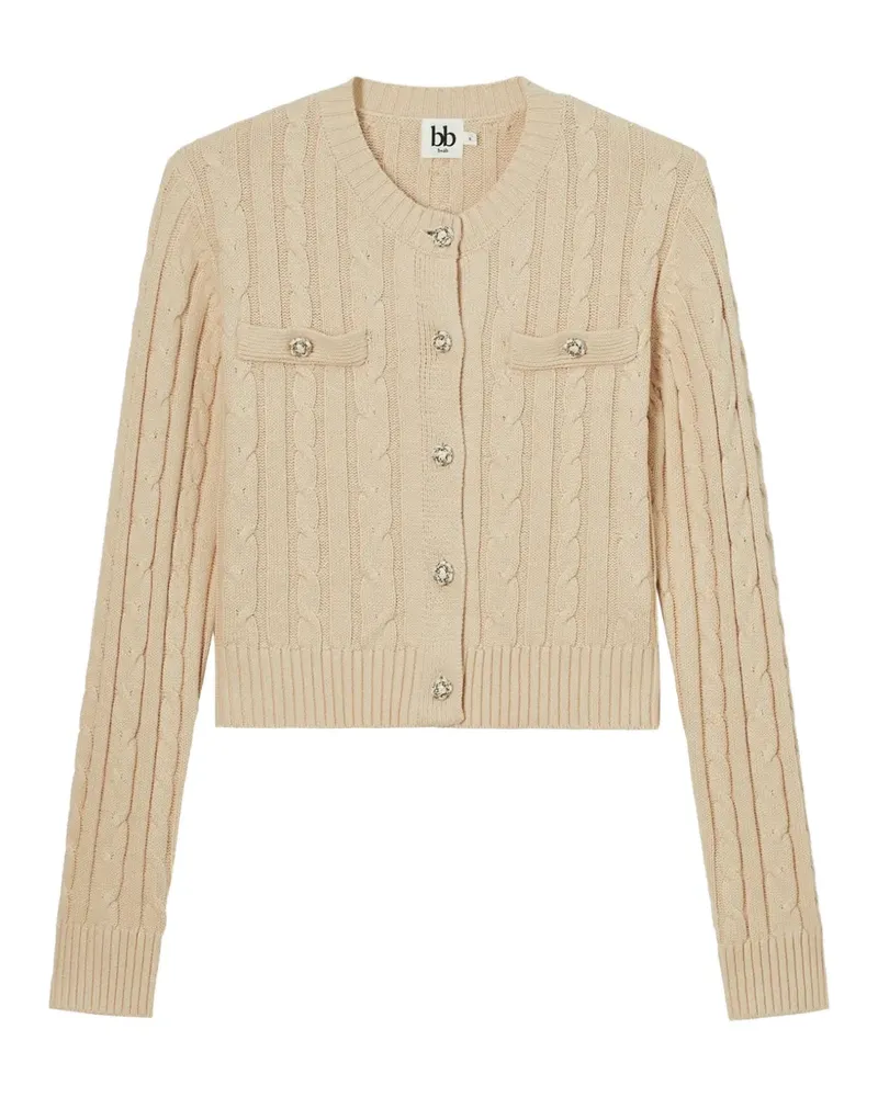 b+ab cable-knit button-up cardigan - Nude Nude