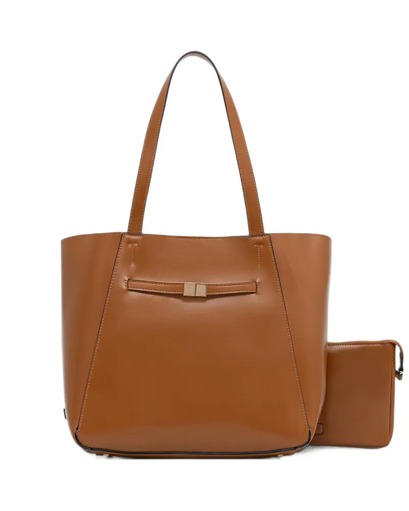 Marc O'Polo Tessa logo-patch leather tote bag - Braun Braun